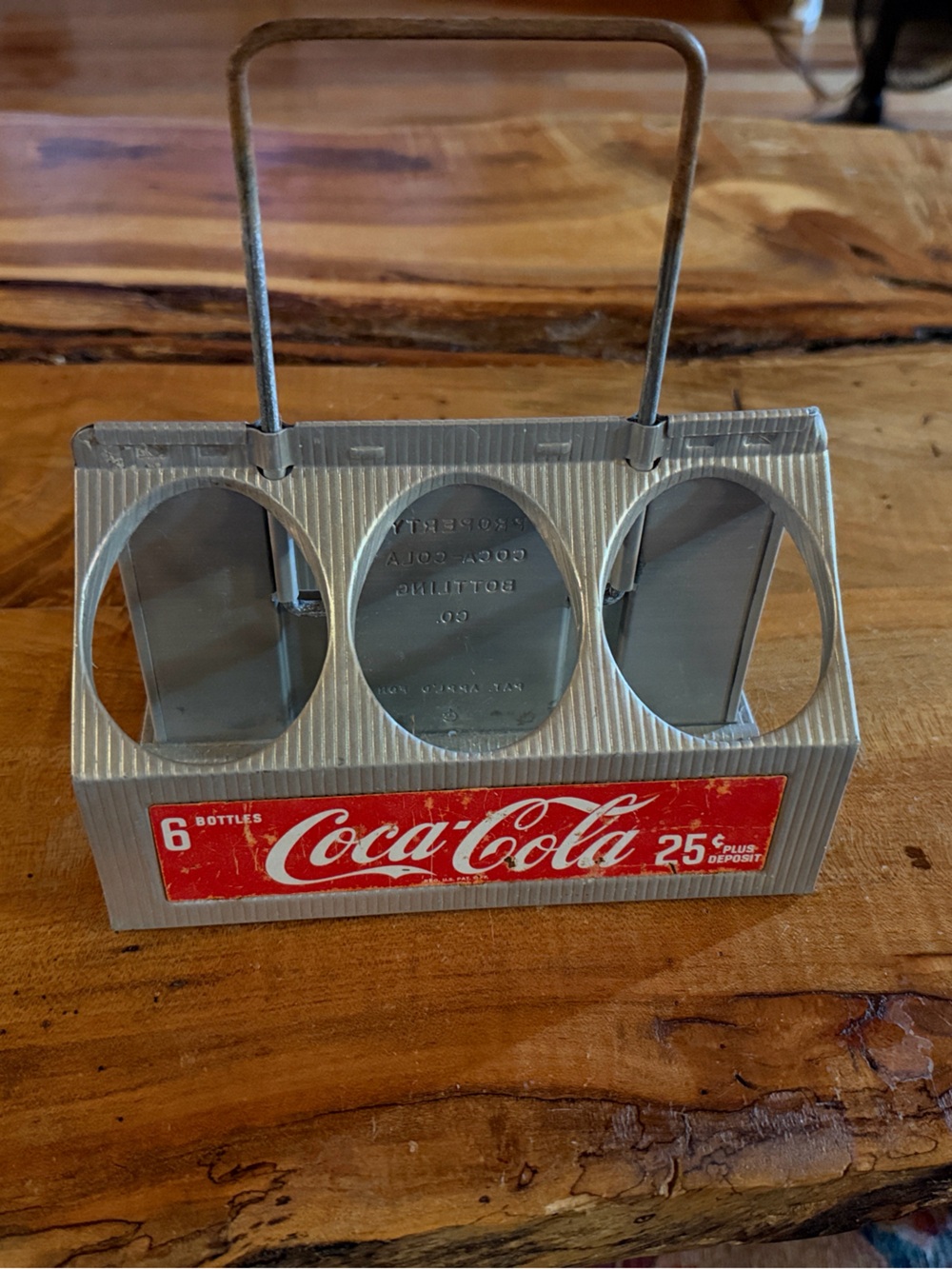 Coca-Cola Vintage Aluminum Six Pack Bottle Carrier Silver & Red from the 1950’s
